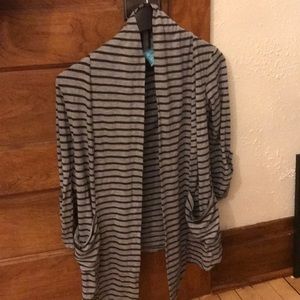 Jersey Knit 3/4 Sleeve Open Cardigan